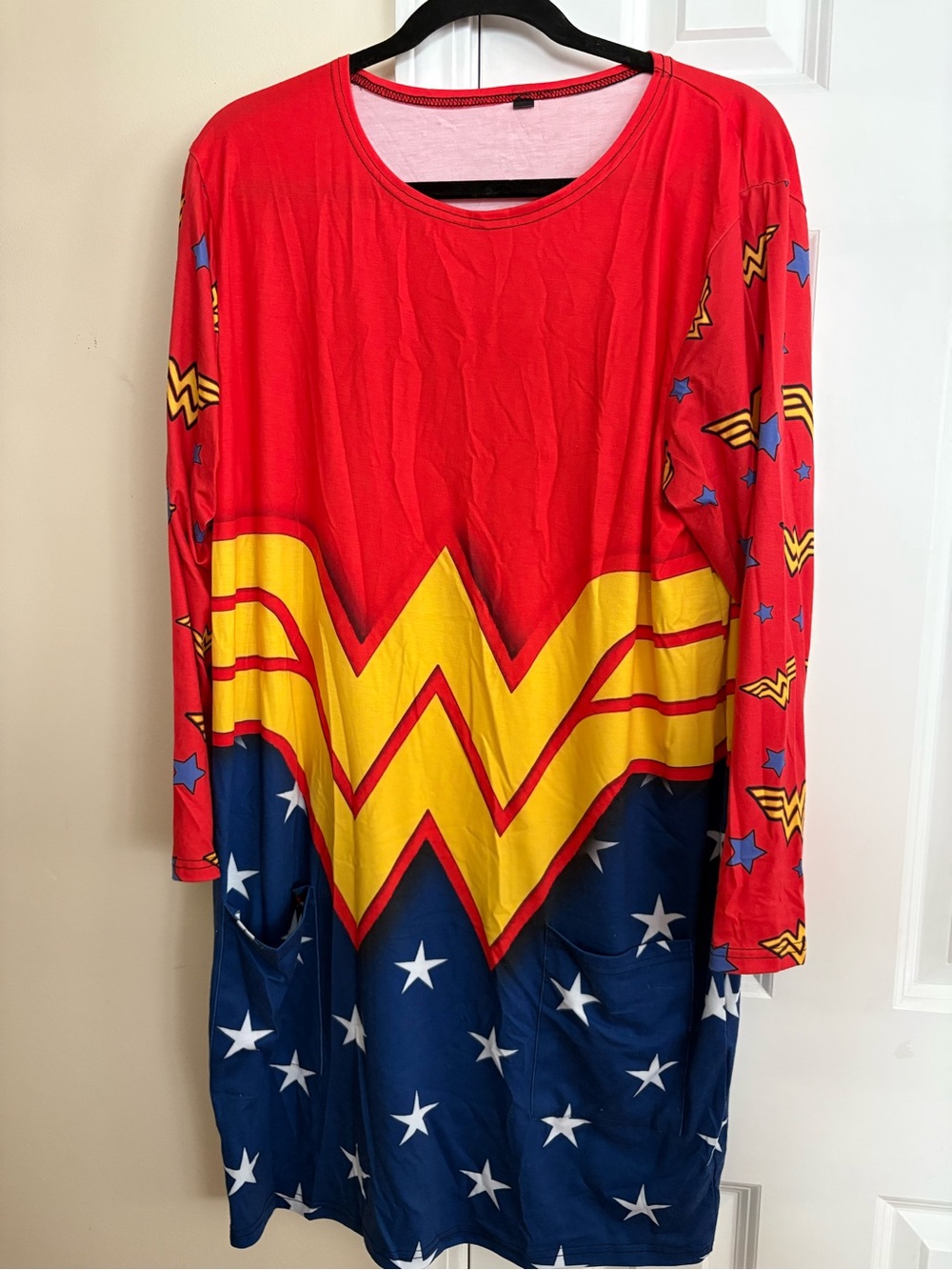 Red, Yellow & Blue Wonder Woman Inspired Midi Dress